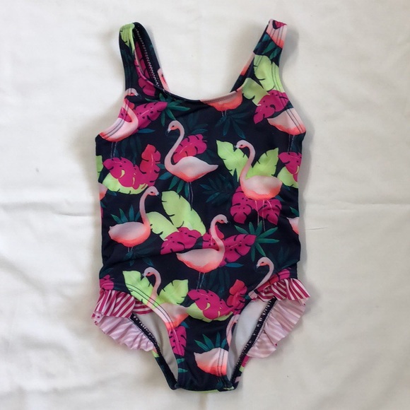 NWT Gymboree Toddler Girl Rainbow Striped One Piece Swimsuit 2T or 3T